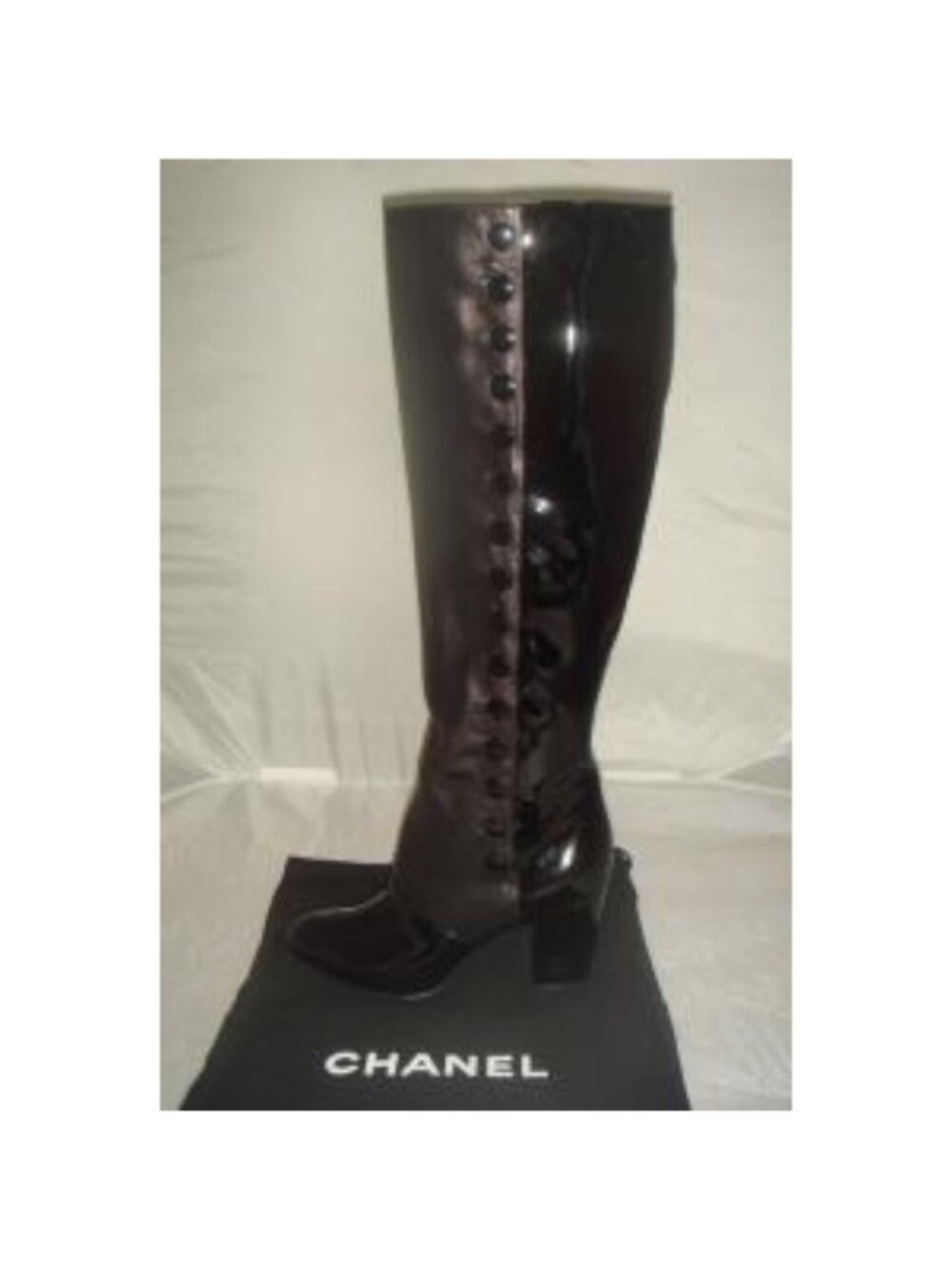 Chanel Karl Lagerfeld Runway Leather Button Boots Black Brown 10/40 New in Box - Picture 8 of 10